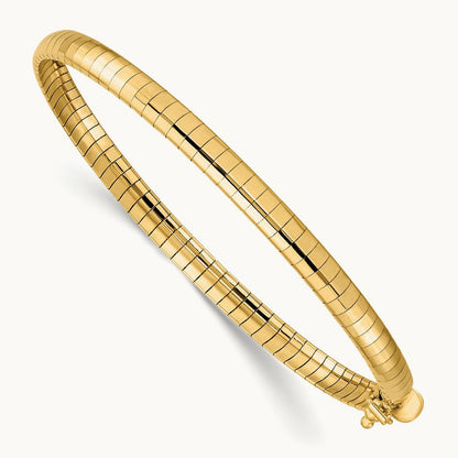 Domed Omega Bracelet — 14K Yellow Gold, 4mm