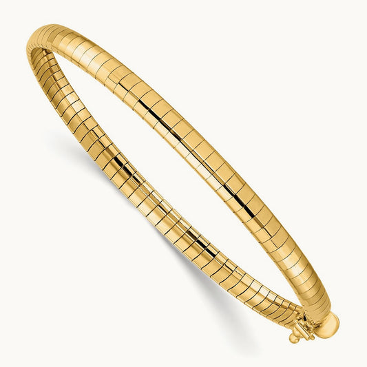 Domed Omega Bracelet — 14K Yellow Gold, 4mm