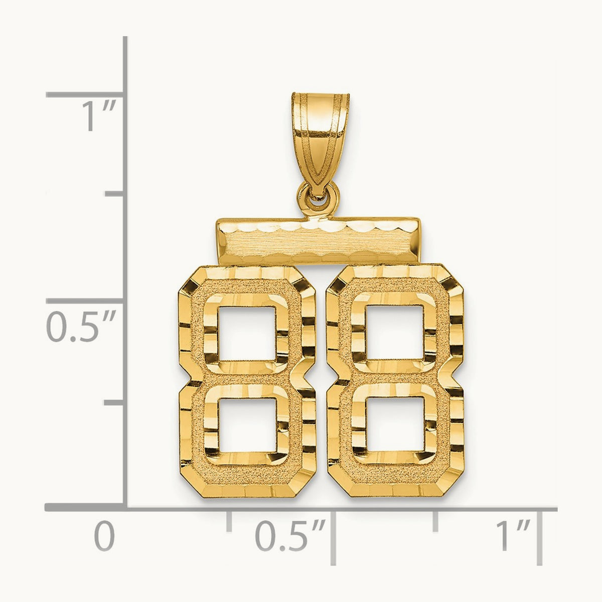 Medium Diamond-cut Number 88 Charm, 14K