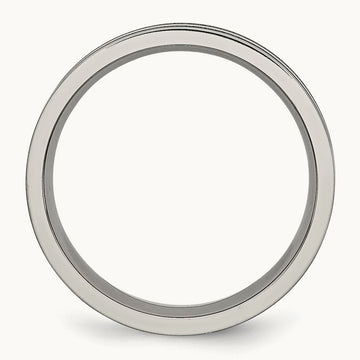 Brushed and Polished Grooved Band, 6mm, Titanium