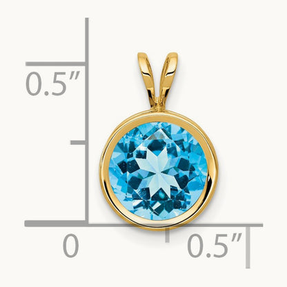 Blue Topaz bezel pendant — photo set