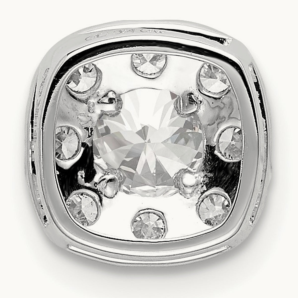 Cushion Halo Slide Pendant, 0.25-1.00 ct tw Lab-Grown Diamond — 3/4 ct, 14K White Gold