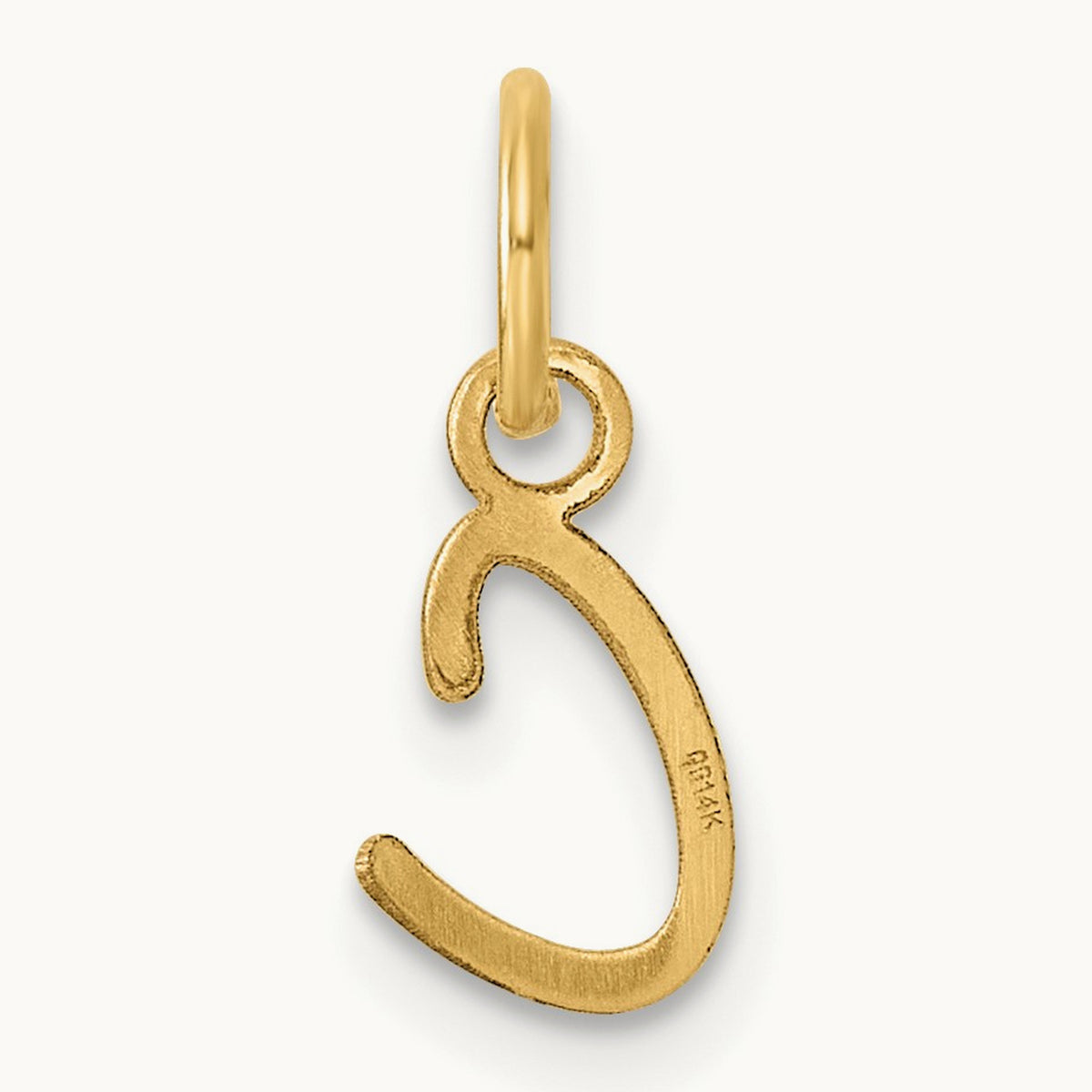 Uppercase Initial Charm — 14K Yellow Gold, C