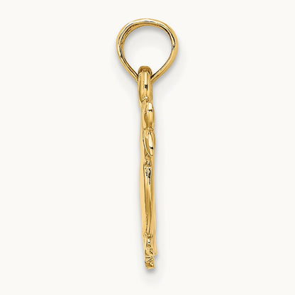 3-D Two Ducks Charm, 14K
