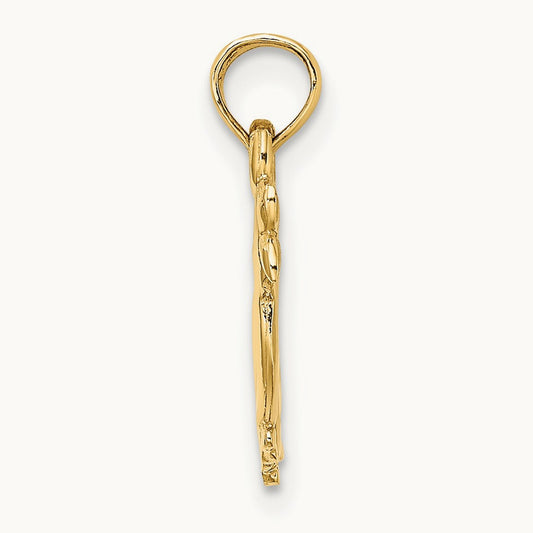 3-D Two Ducks Charm, 14K