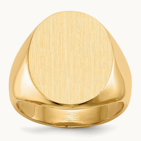 15.5x19. Closed Back Mens Signet Ring, 0mm, 14K