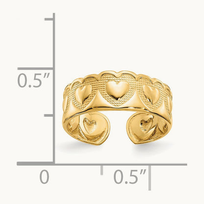 Heart Toe Ring, 14K