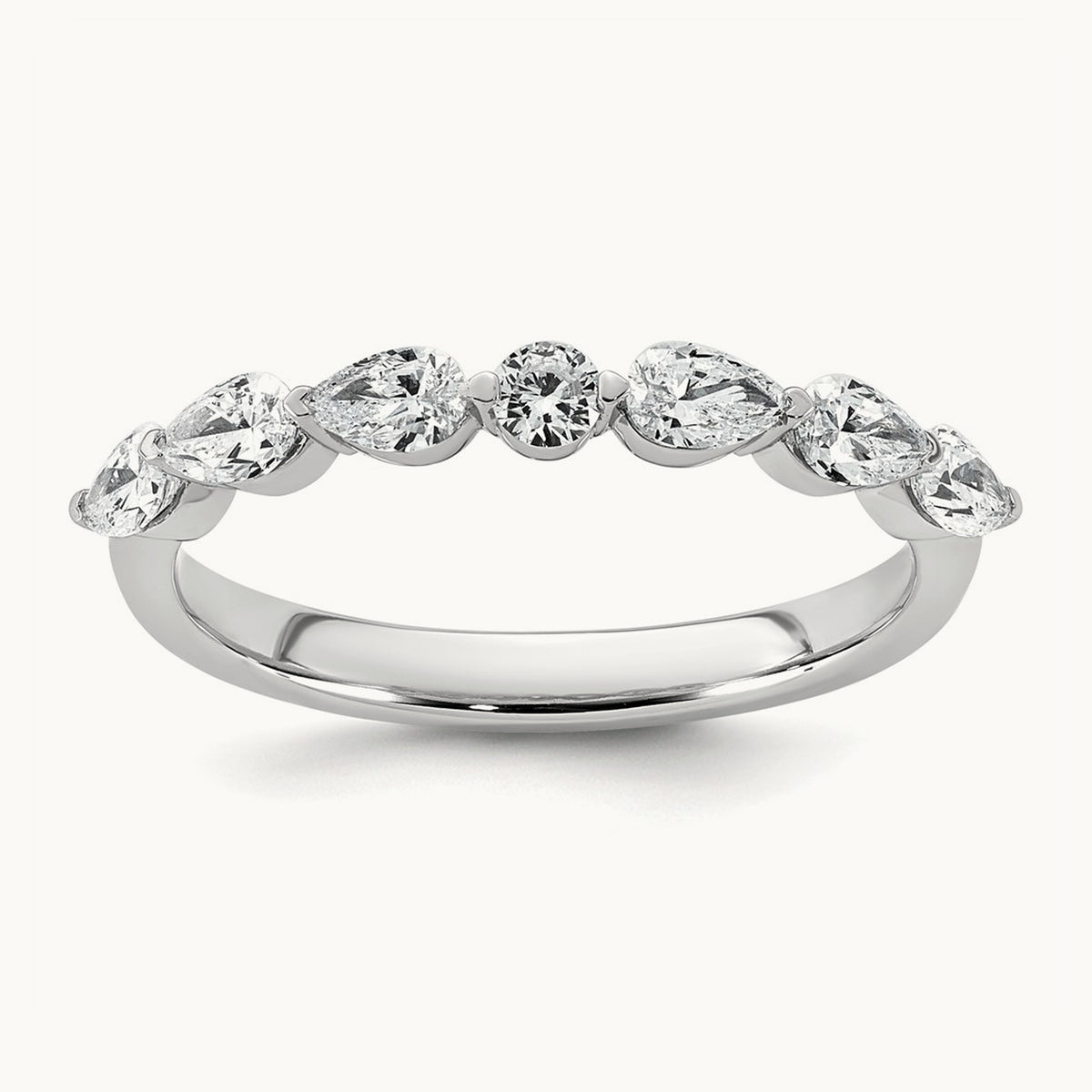 Pear Shape Stones Wedding Band, 0.50-1.00 ct tw Lab-Grown Diamond