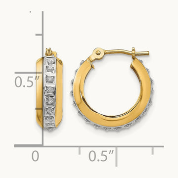 Diamond Fascination Daimond Dust/Accent Hoop Earrings, 14K
