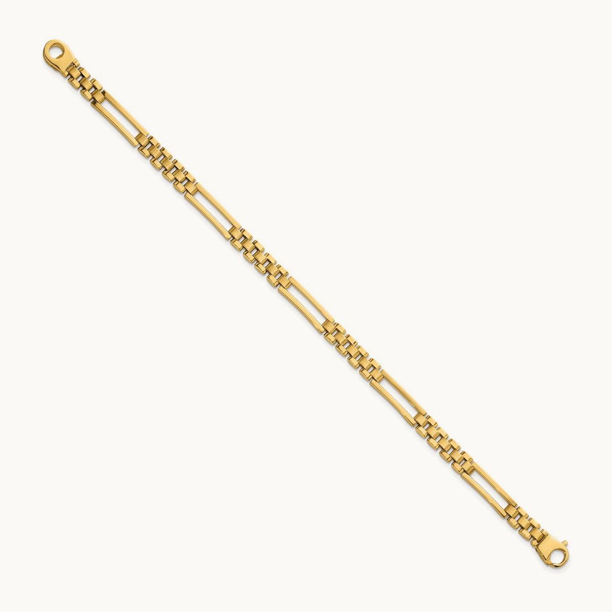 Polished Fancy Open Multi Link Bracelet, 14K