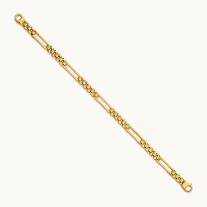 Polished Fancy Open Multi Link Bracelet, 14K