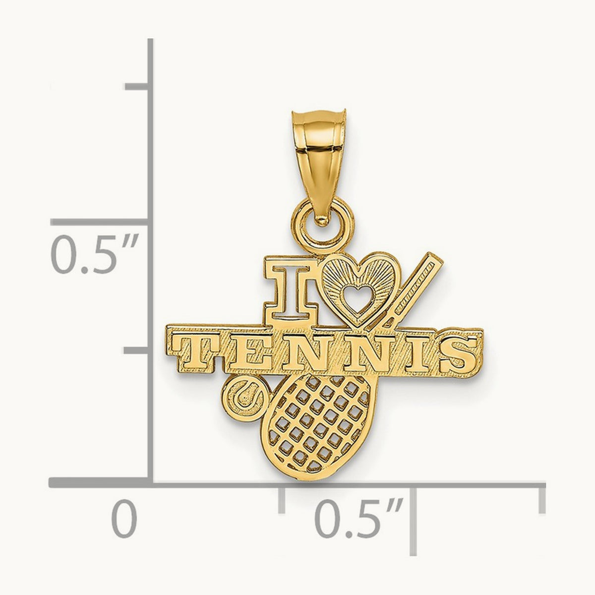 I HEART TENNIS Charm, 14K