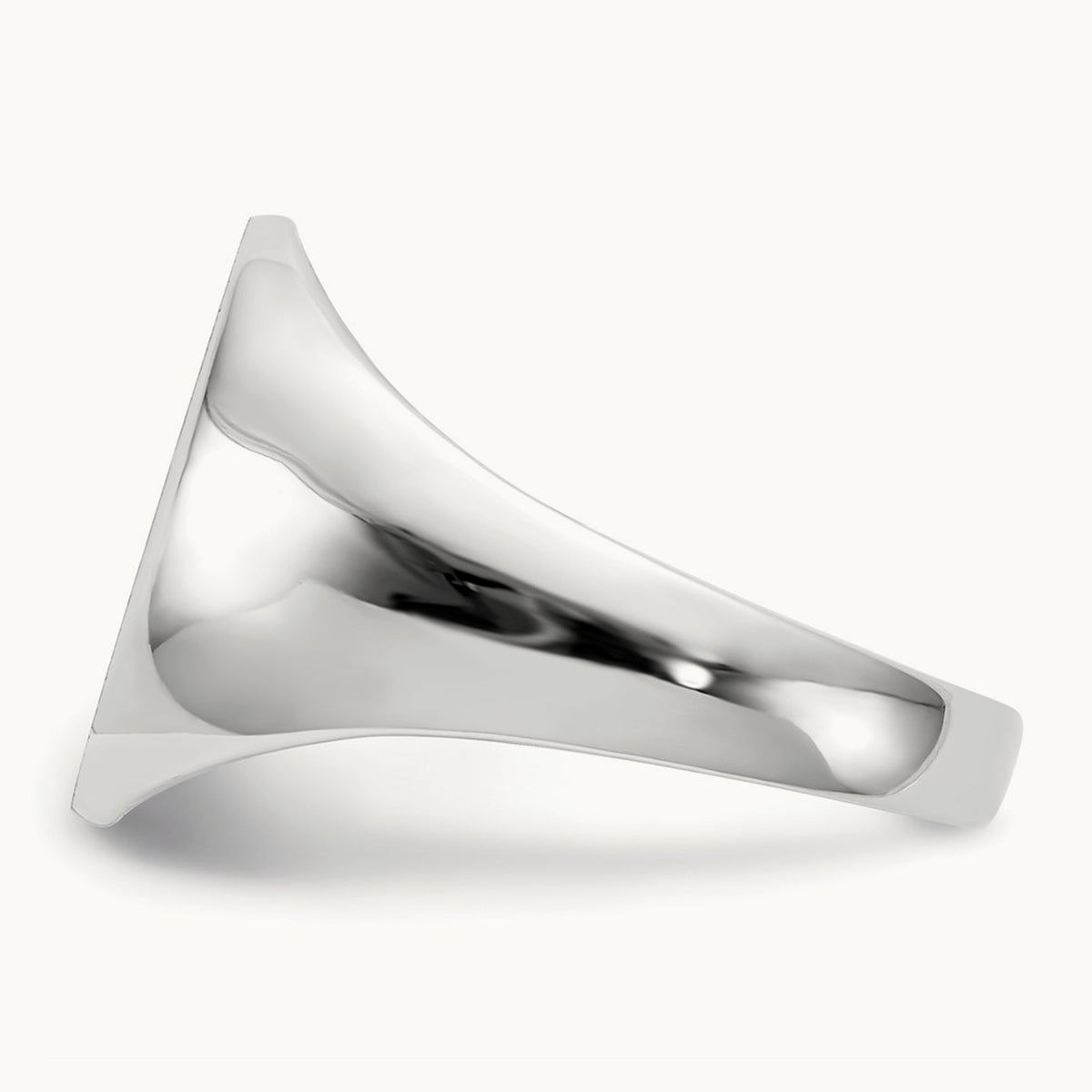 12.5x15.0xmm Closed Back Signet Ring, 14K White Gold