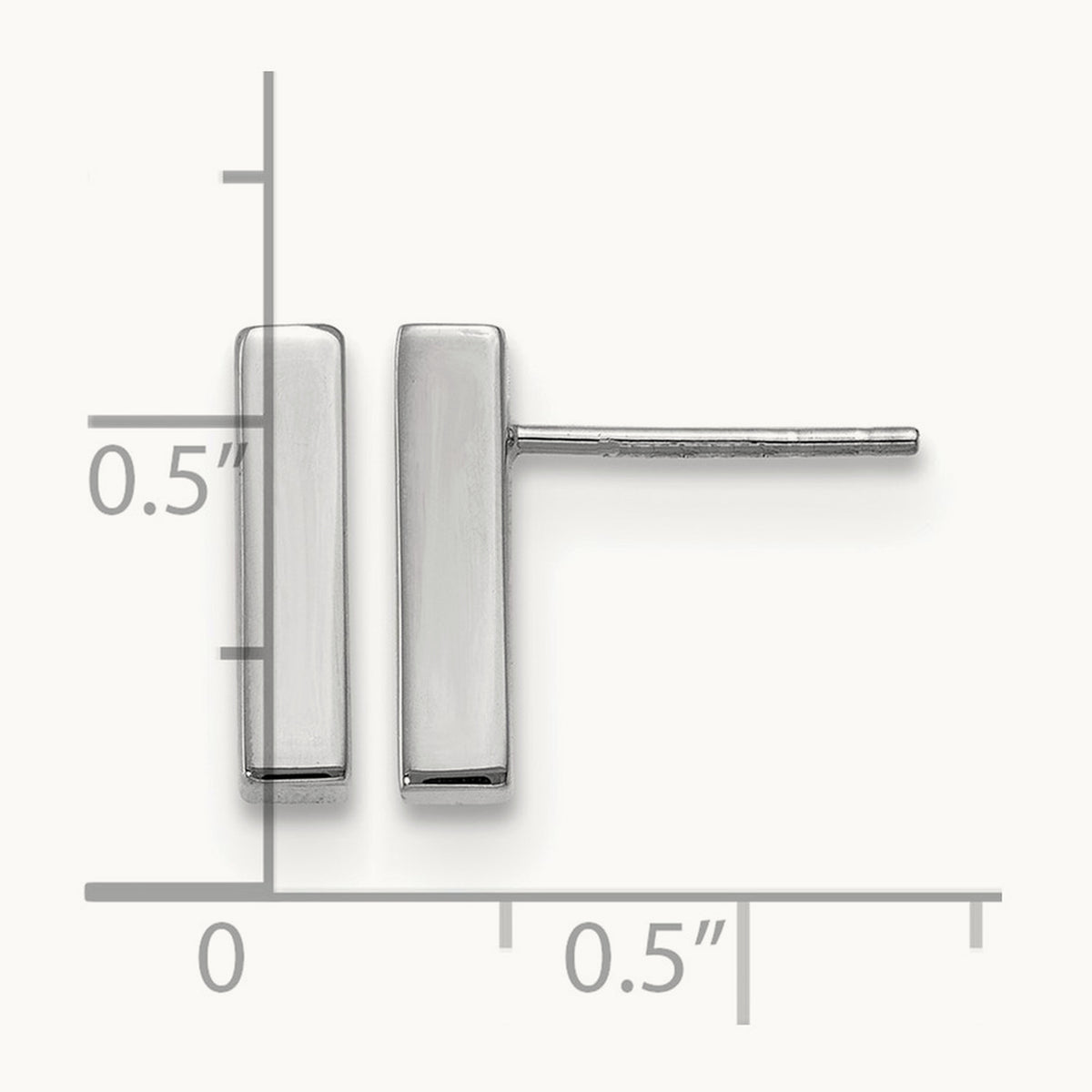 Polished Post Earrings — Leslie's — 10K White Gold