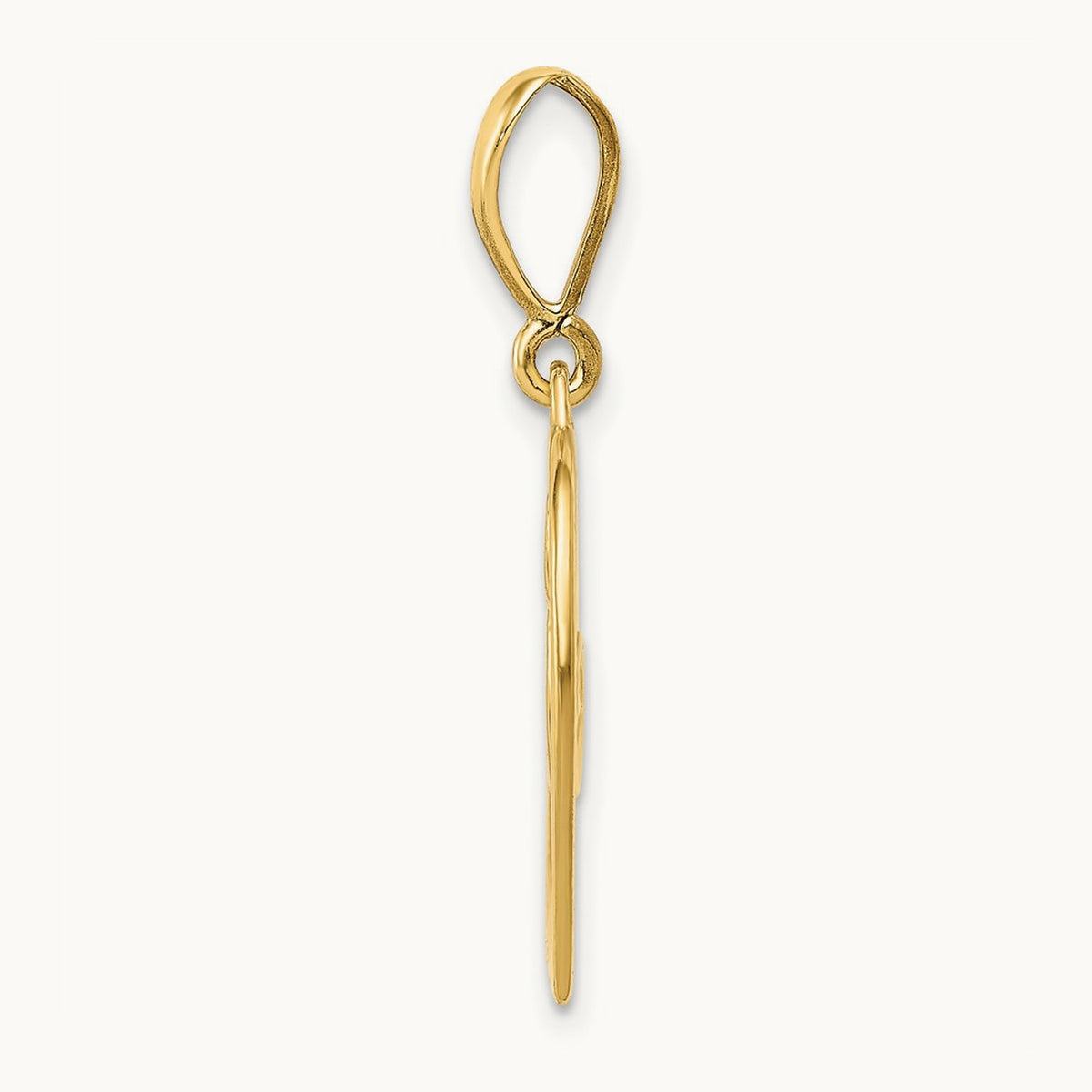 Polished Swirl Heart Pendant, 14K