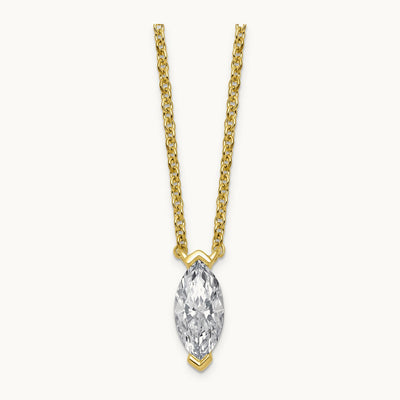 Marquise Solitaire Pendant Necklace, 1.00-3.00 ct tw Lab-Grown Diamond