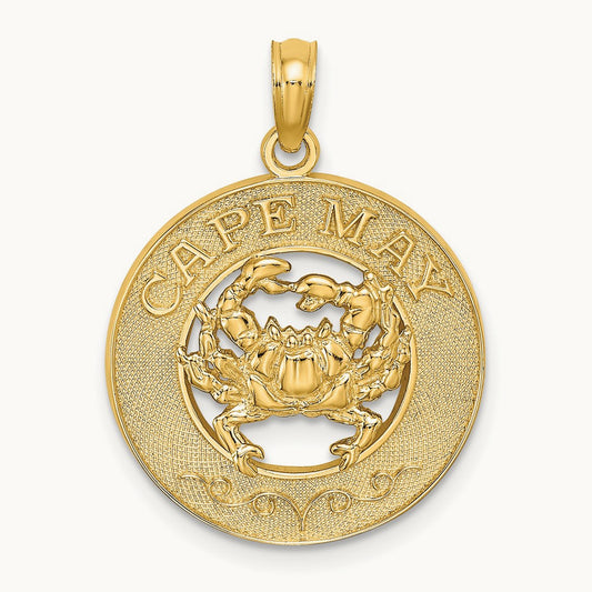 CAPE MAY w/ Crab Charm, 14K