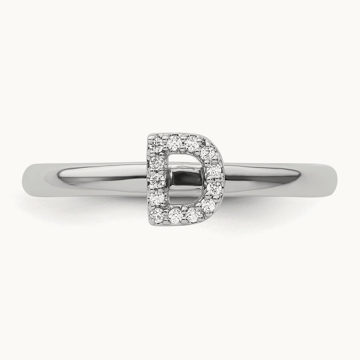 Stackable Diamond Ring — 14K White Gold, D