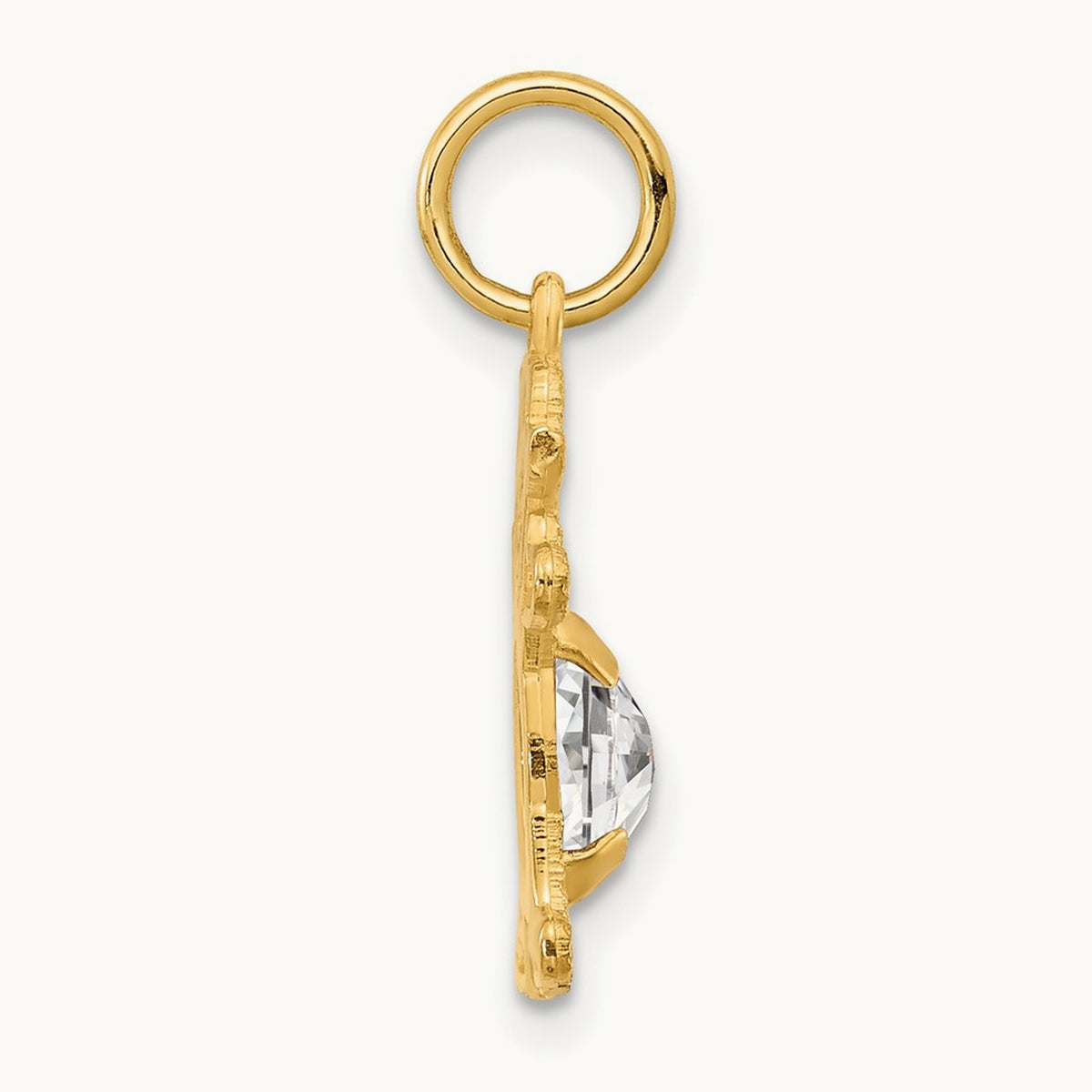 Girl 6x4 Oval Genuine Topaz-April — 14K Yellow Gold