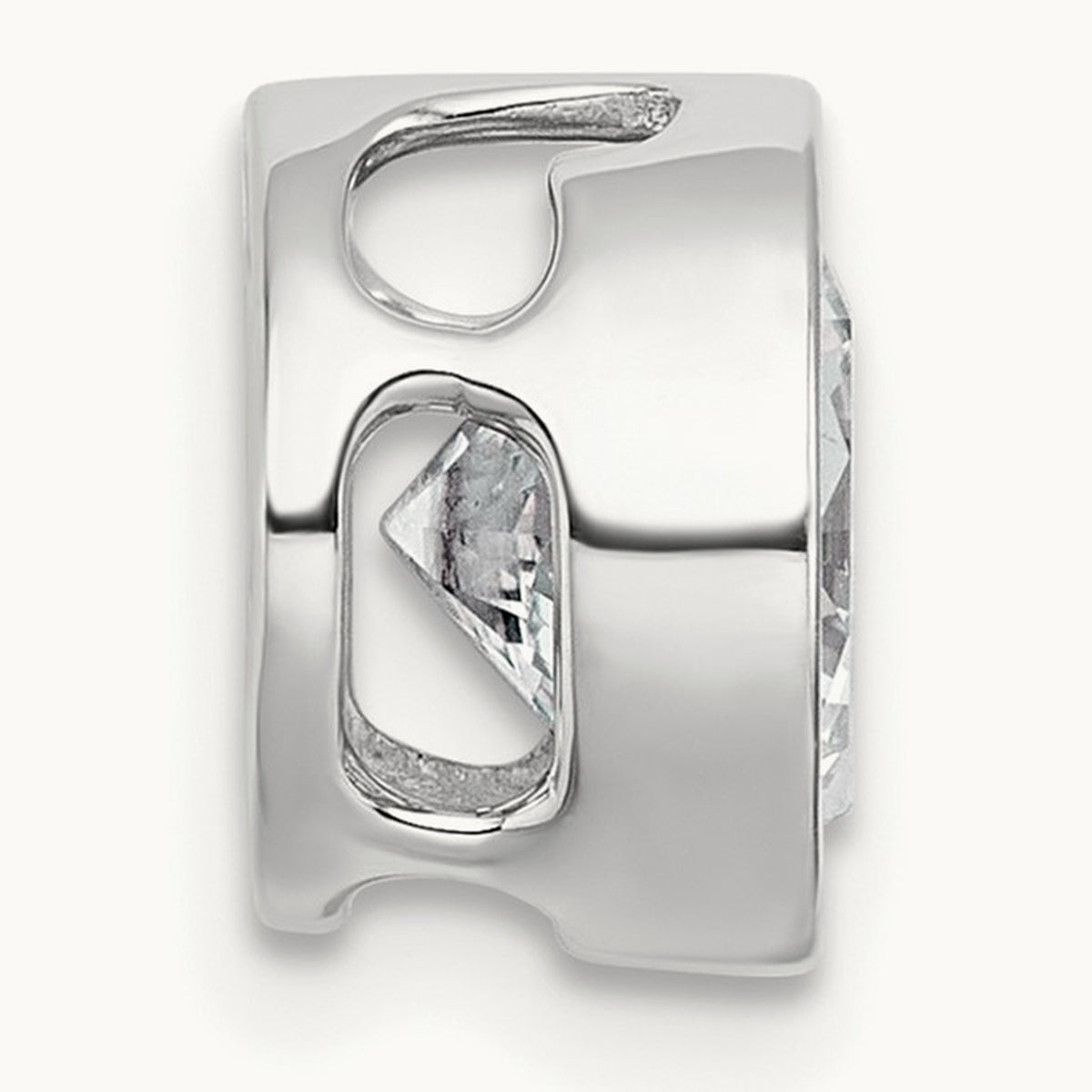 Round Bezel Set Chain Slide Pendant, 0.25-3.00 ct tw Lab-Grown Diamond — 2 ct, 14K White Gold