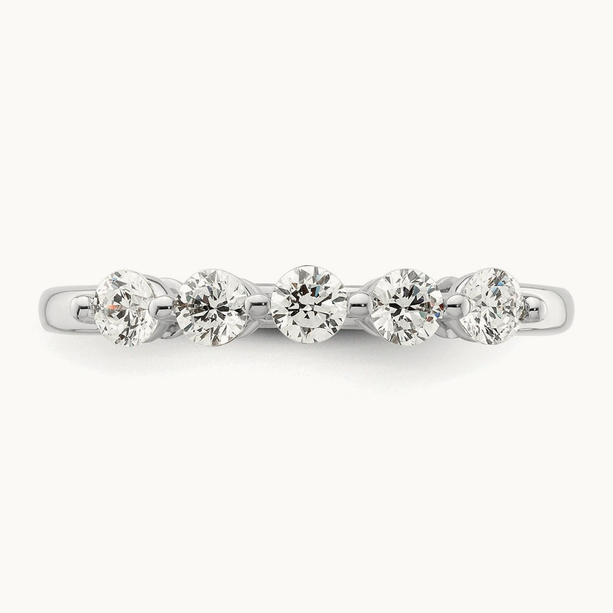 5-Stone Diamond Band, 14K White Gold