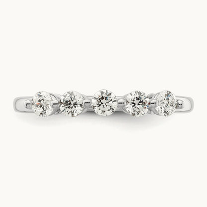 5-Stone Diamond Band, 14K White Gold