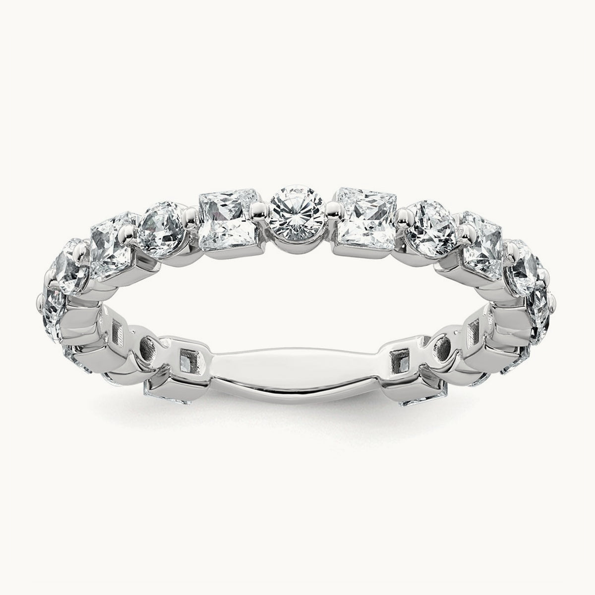 Wedding Band, 1.50 ct tw Lab-Grown Diamond — 14K White Gold