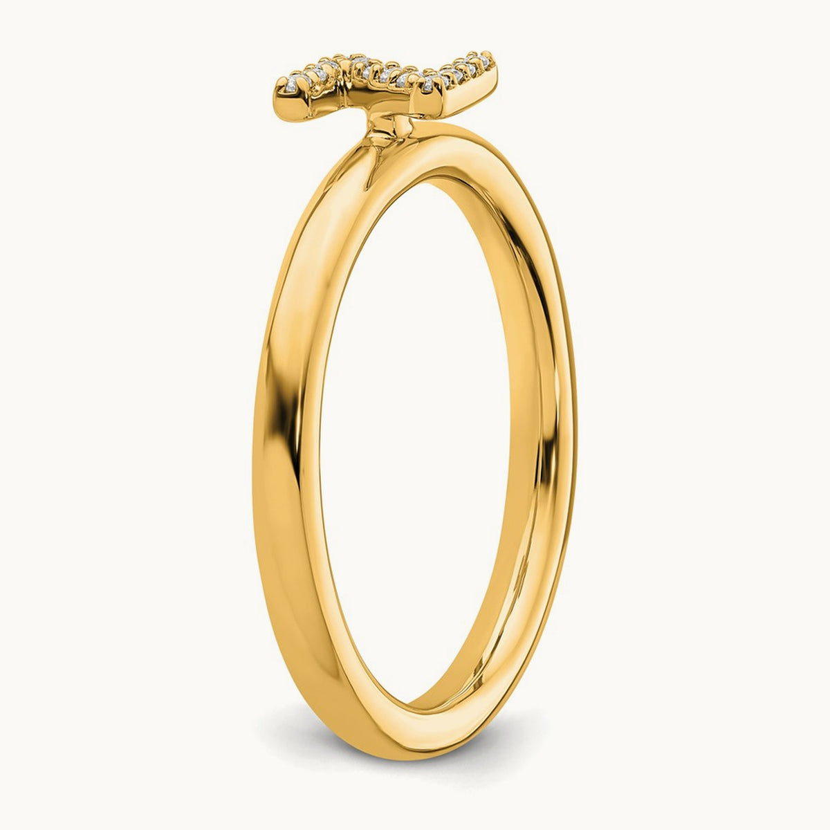 Stackable Diamond Ring — 14K Yellow Gold, Z