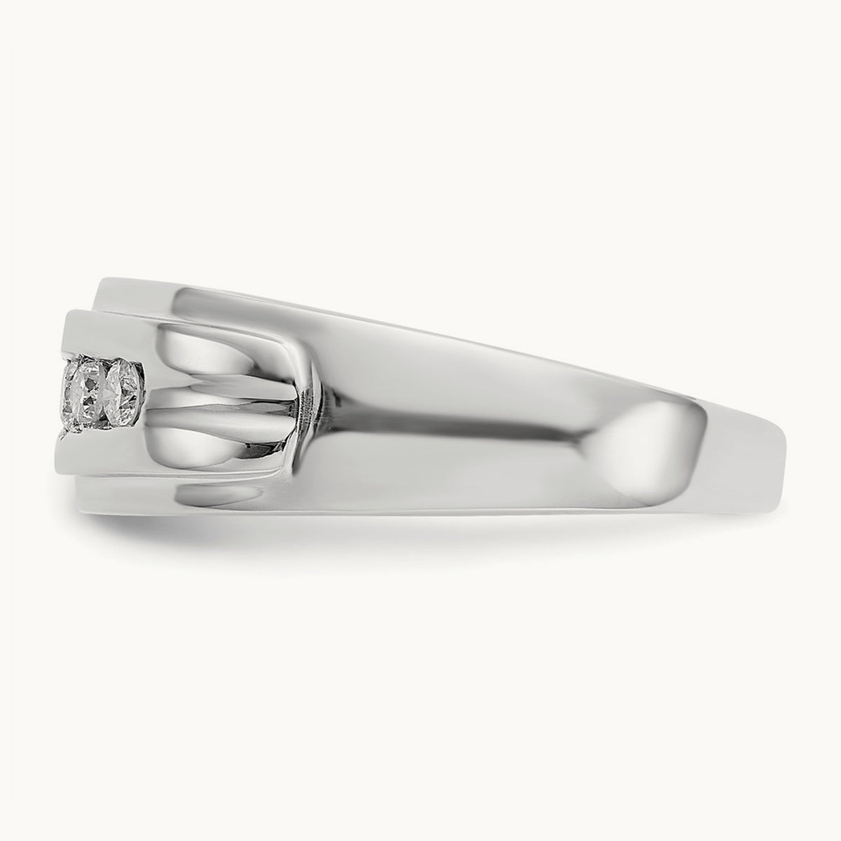 Diamond Men's 5-stone Ring — 14K White Gold