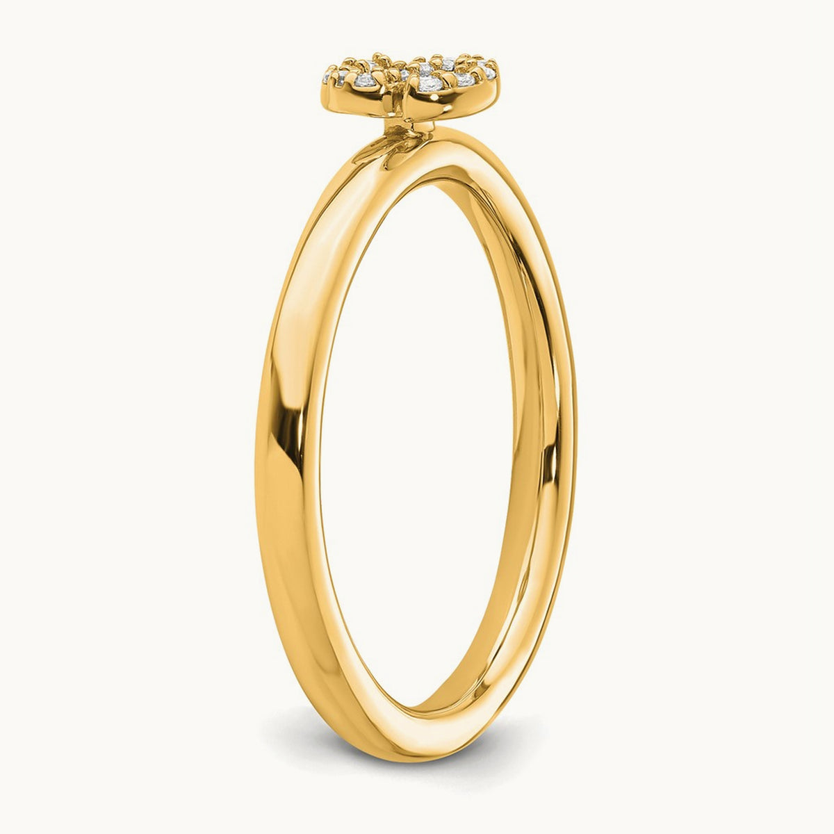 Stackable Diamond Ring — 14K Yellow Gold, S