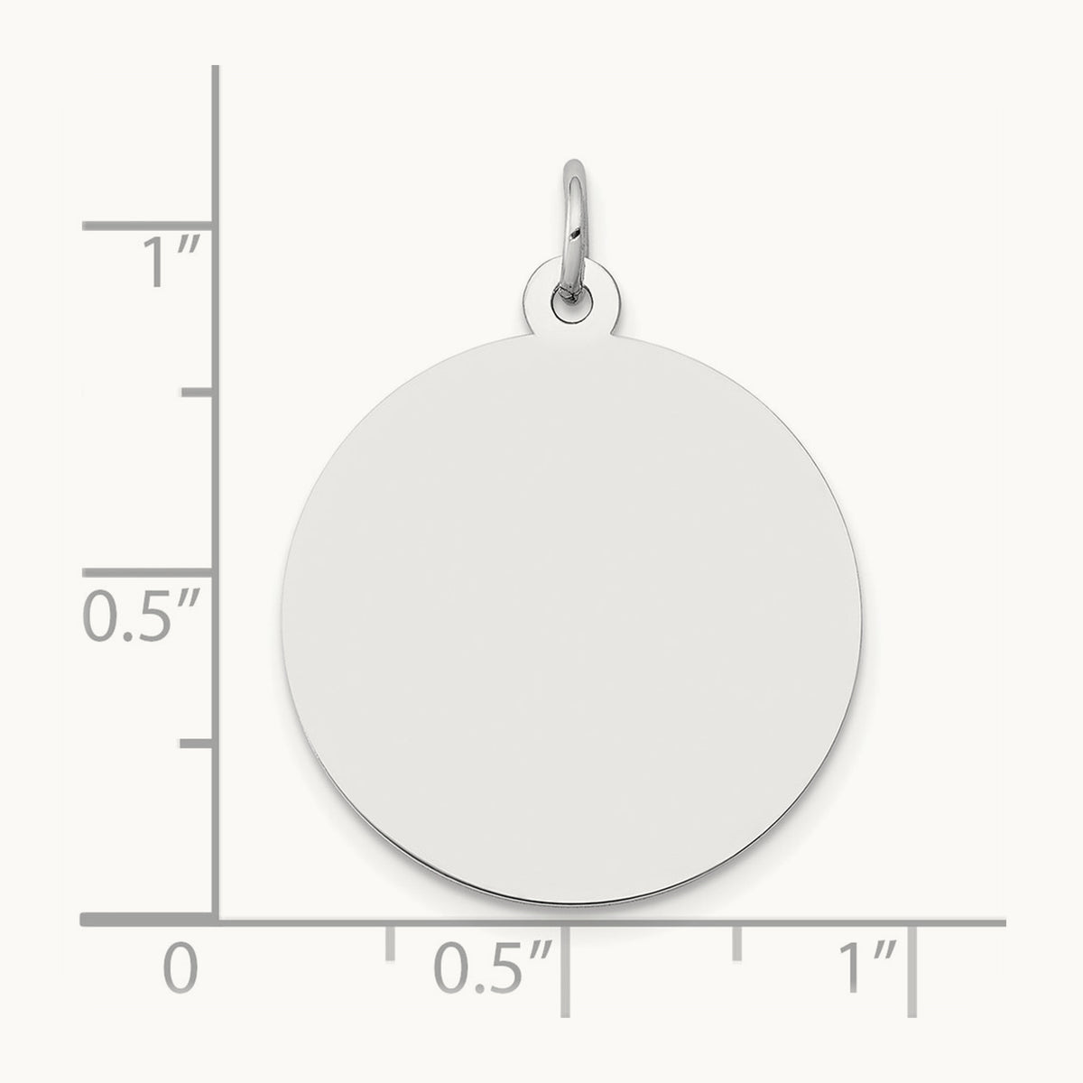 Round Disc Charm, 14K White Gold