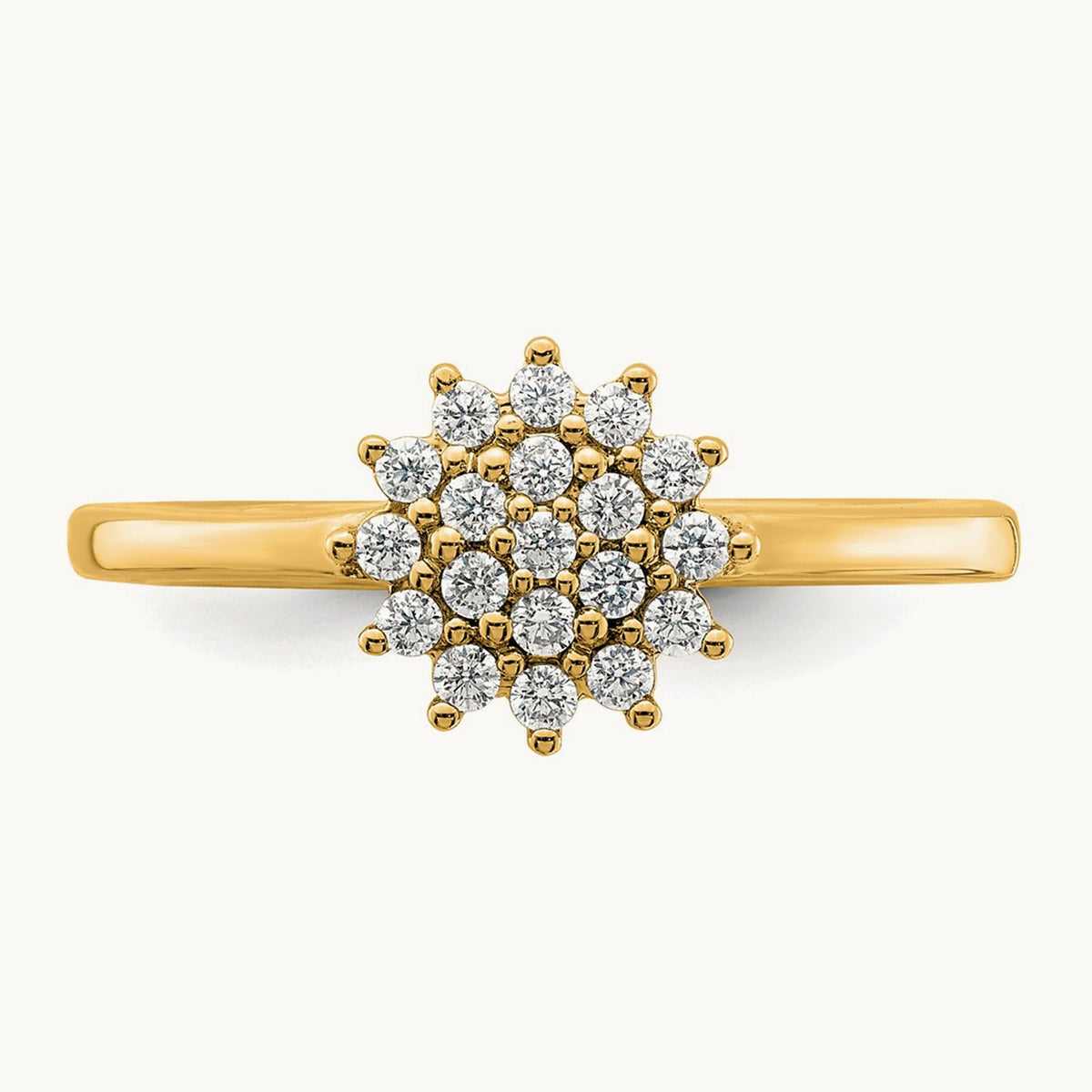 Cluster Ring, 0.25 ct tw Lab-Grown Diamond — 14K Yellow Gold