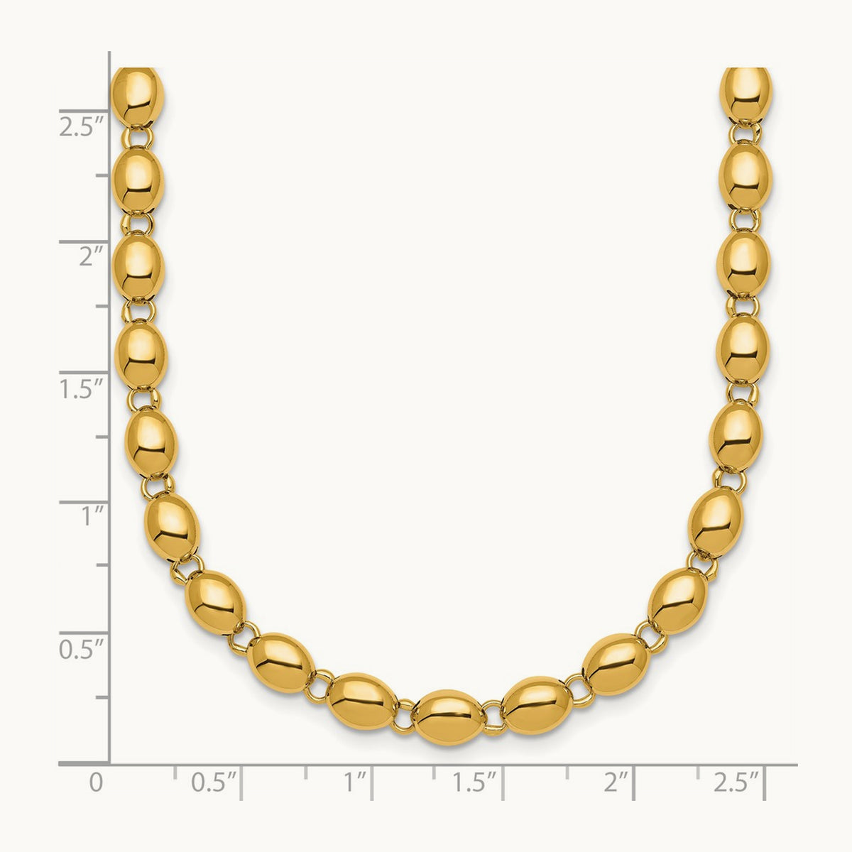 Polished Beaded Fancy Link Necklace, 5.25mm, 14K