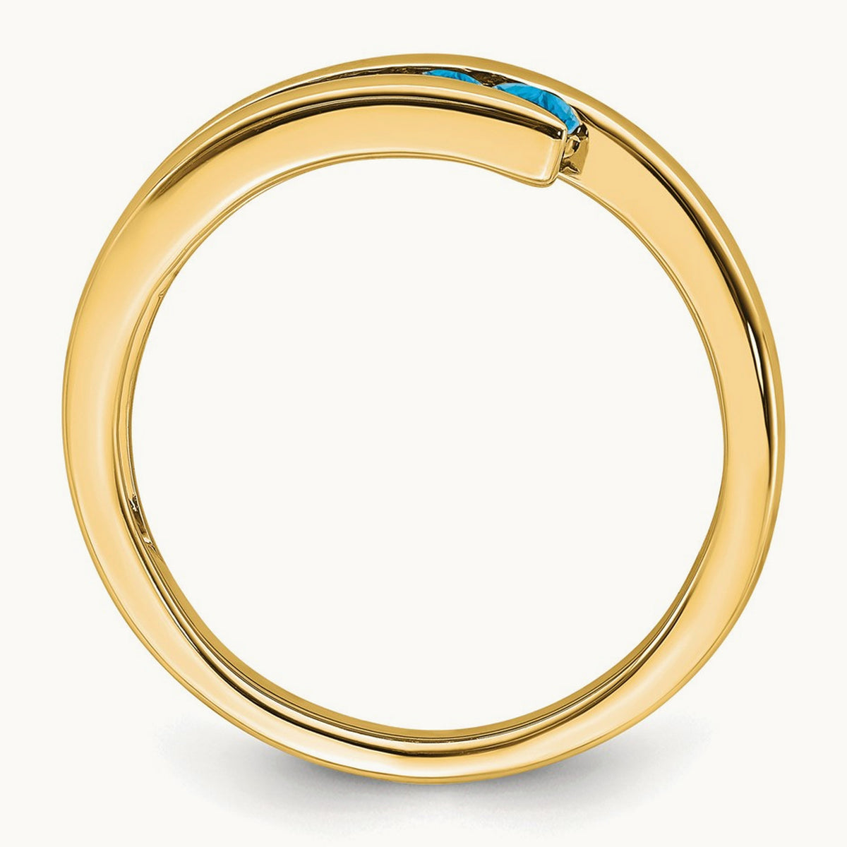 Blue Topaz 4-stone Ring — 14K Yellow Gold, 7