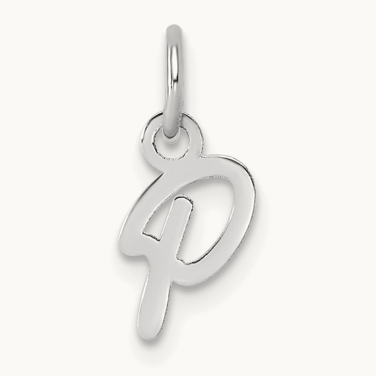 Uppercase Initial Charm — 14K White Gold, P