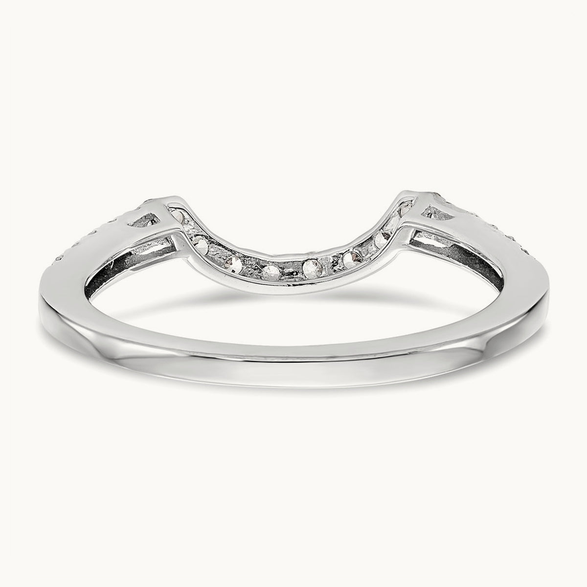 Diamond Contour Wedding Band, 14K White Gold