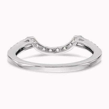 Diamond Contour Wedding Band, 14K White Gold