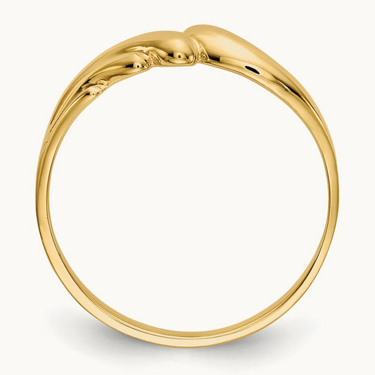 Polished Swirl Dome Ring, 14K