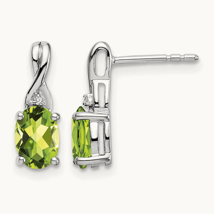 Oval Peridot and Diamond Earrings — photo set