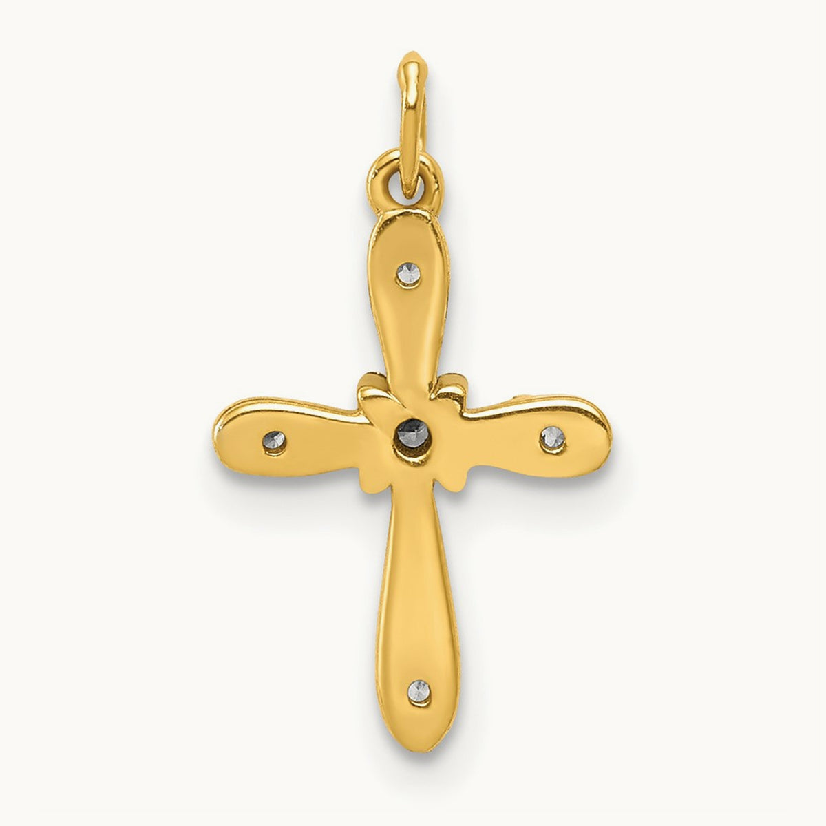 .03ct. Diamond Cross Charm, 14K with Rhodium