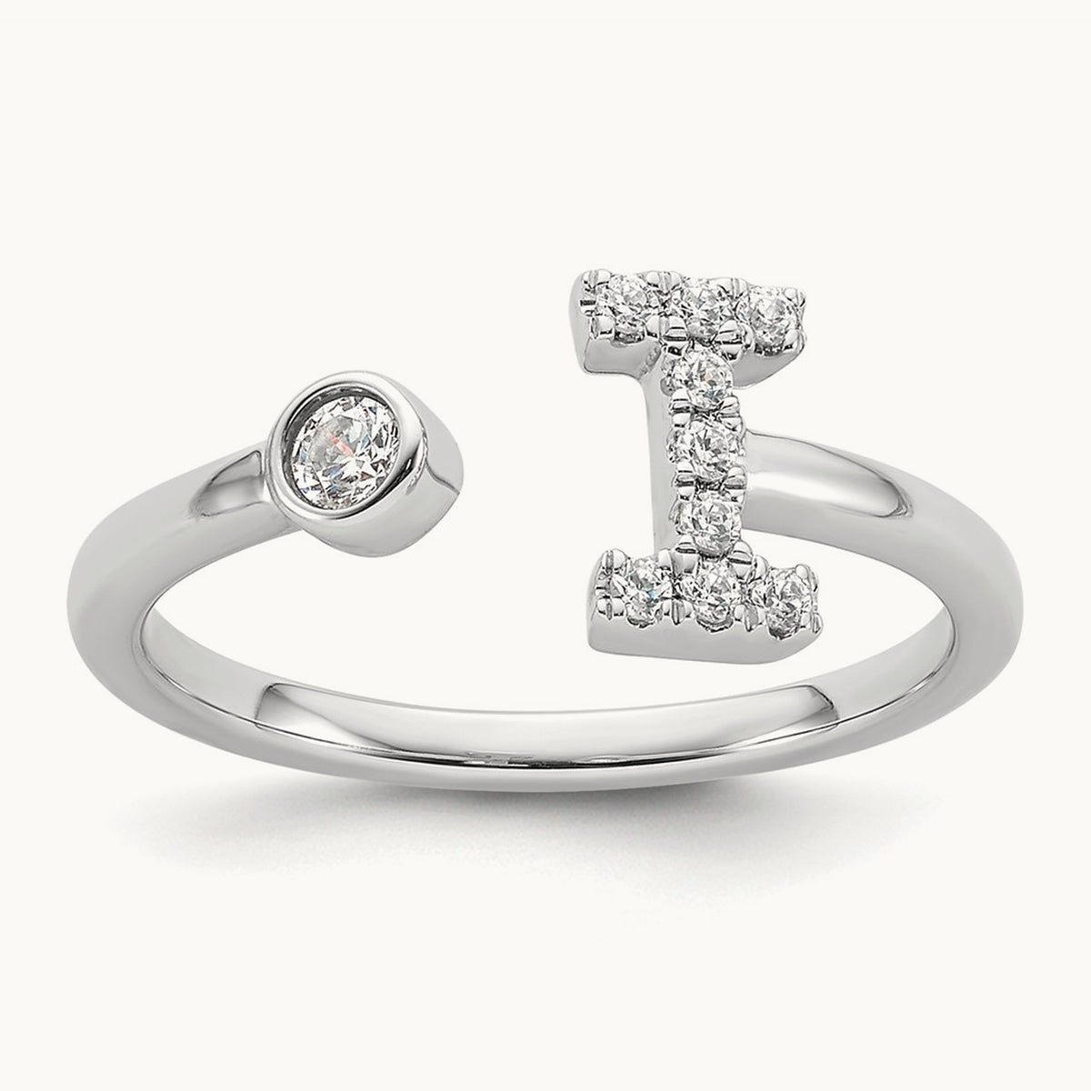 Initial I Adjustable Ring, 0.15 ct tw Lab-Grown Diamond