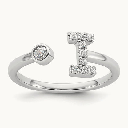 Initial I Adjustable Ring, 0.15 ct tw Lab-Grown Diamond