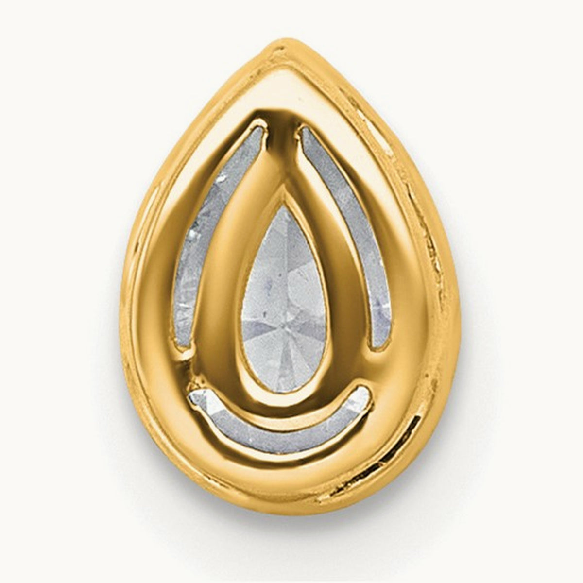 Pear Bezel Chain Slide, 0.25-3.00 ct tw Lab-Grown Diamond — 5/8 ct, VS (Best), 14K Yellow Gold