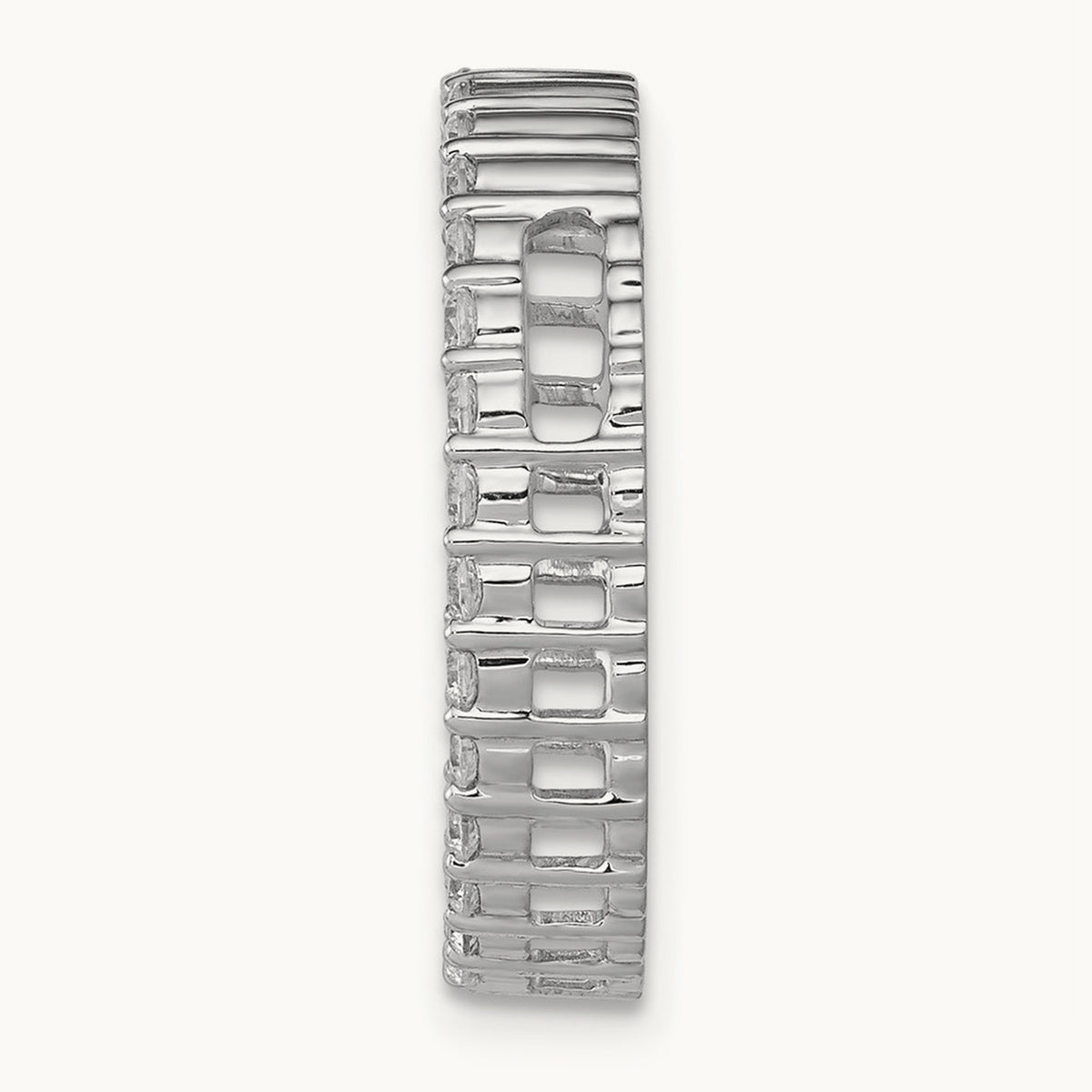 Diamond Circle Chain Slide — 14K White Gold, 17mm