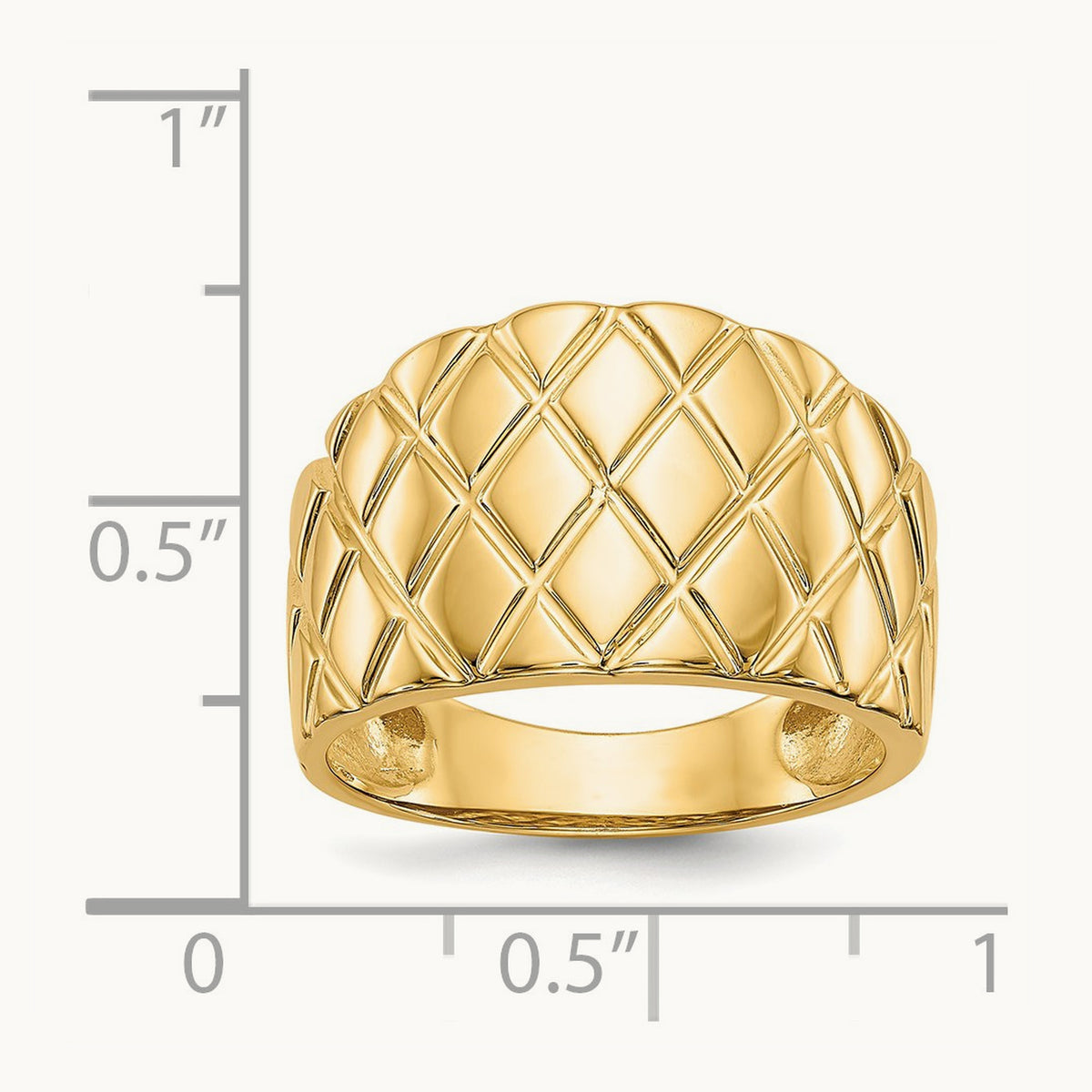 Marquise Pattern Dome Ring, 14K