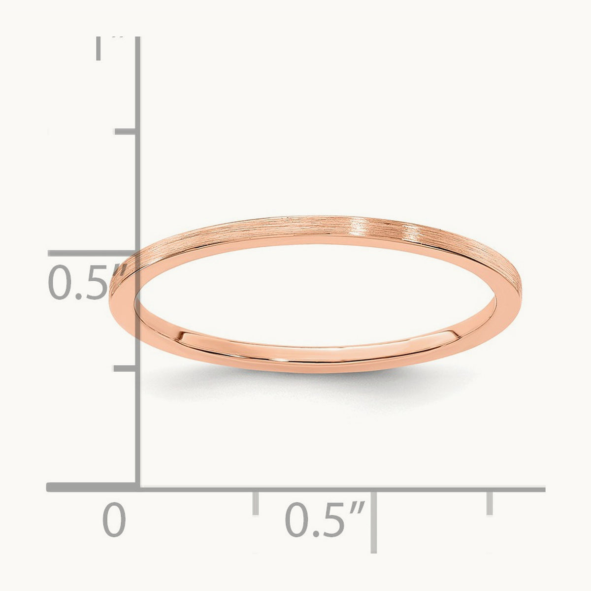 Flat Satin Stackable Band — 14K Rose Gold