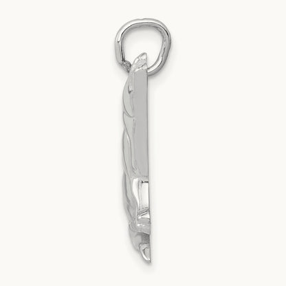 Wolf Charm, 14K White Gold