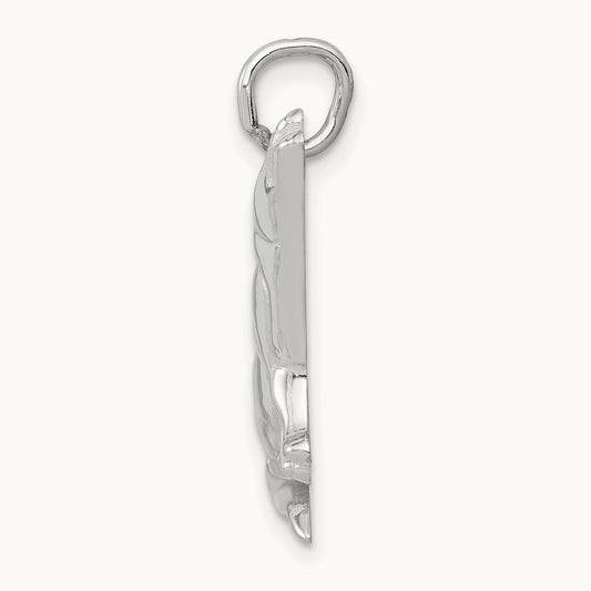 Wolf Charm, 14K White Gold