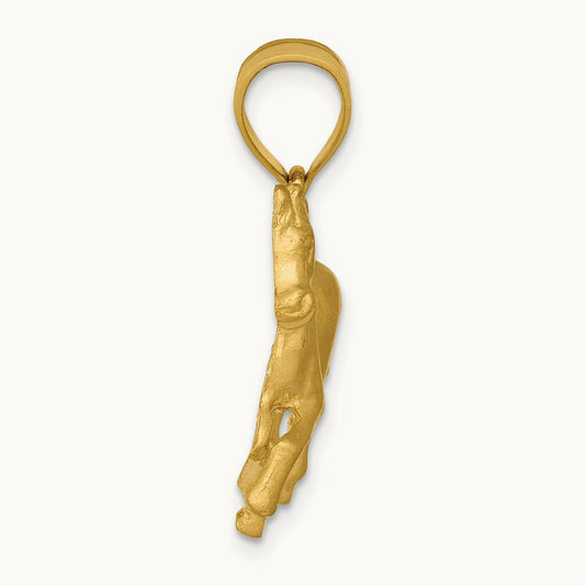 Diamond-cut Horse Pendant, 14K