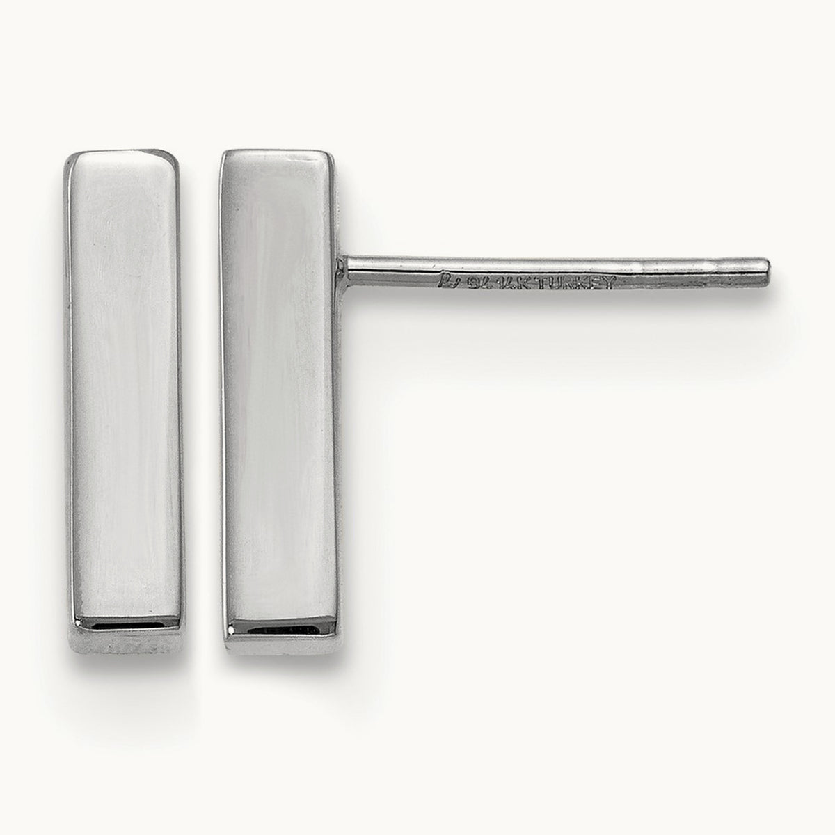 Polished Post Earrings — Leslie's — 14K White Gold